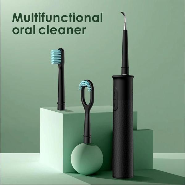 Imagem de Escova de dentes elétrica ultrassônica azul portátil com cerdas macias para remover cálculo dental Unisex Vibrando Escama dentária Automática Escovas de dentes elétricas