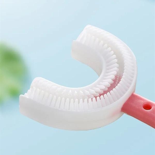 Imagem de Escova De Dentes Infantil De Silicone Em Formato De U 360º