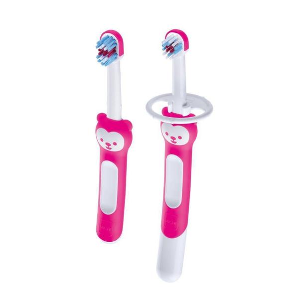 Imagem de Escova De Dentes Mam 5+ Learn Brush 8308 Rosa Menina Dupla