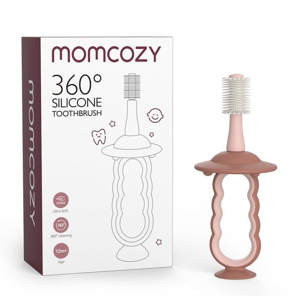 Escova de dentes Momcozy Baby 360 Ultrasoft com base de sucção rosa Imagem de Escova de dentes Momcozy Baby 360 Ultrasoft com base de sucção rosa