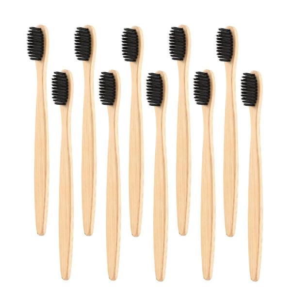 Imagem de Escova de dentes Wokex Bamboo Black Medium Soft, pacote com 10