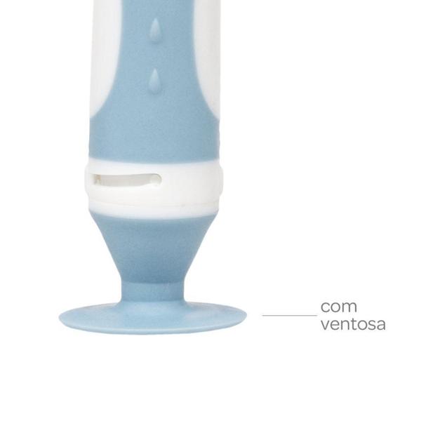 Imagem de Escova de Lavar Mamadeira Cerdas Silicone Azul Limpador de Bicos 16275 Buba - Buba