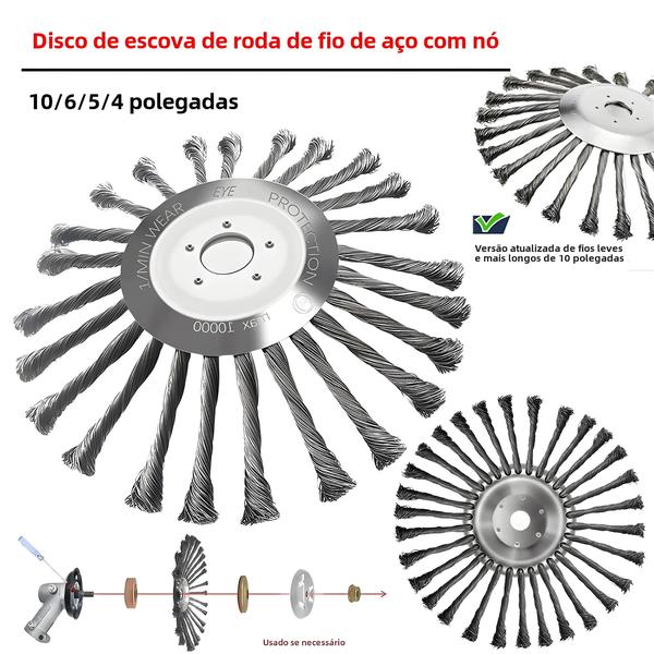 Imagem de Escova De Roda De Fio De Aço Universal 10 6 5 4 Polegada Jardim Capina Remoção De Ferrugem Cortador