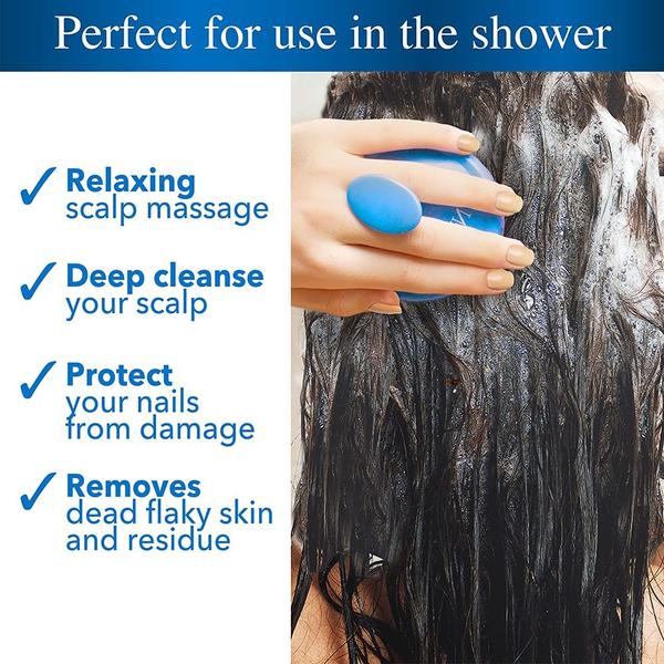 Imagem de Escova de shampoo para cabelo Nizoral com massageador de couro cabeludo de silicone