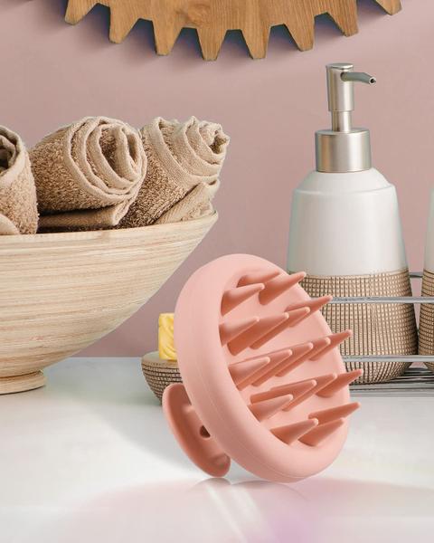 Imagem de Escova de shampoo para massageador de couro cabeludo BEAUTLOHAS Silicone Pink