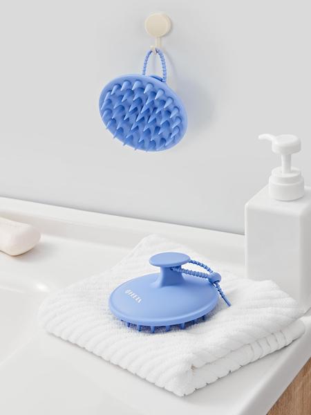 Imagem de Escova de shampoo para massageador de couro cabeludo HEETA azul para remoção de caspa