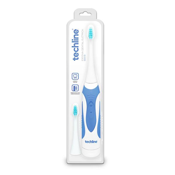 Imagem de ESCOVA DENTAL A PILHAS EDA01 com REFIL - AZUL - TECHLINE