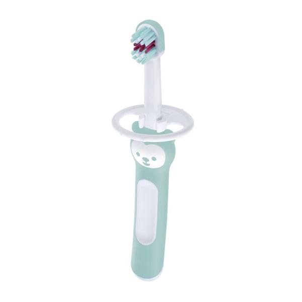 Escova Dental Baby's Brush c/ Trava de Proteção 6m+ Mam Azul Imagem de Escova Dental Baby's Brush c/ Trava de Proteção 6m+ Mam Azul