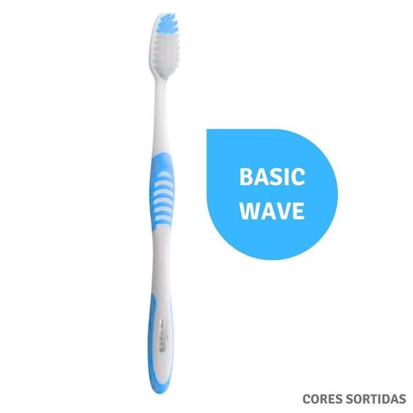 Imagem de Escova Dental Basic Wave Cerdas Onduladas Média Klin Cores Sortidas