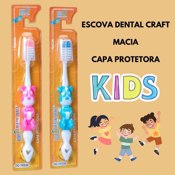 Imagem de Escova Dental Craft Kids Macia Kit com 10 Escovas