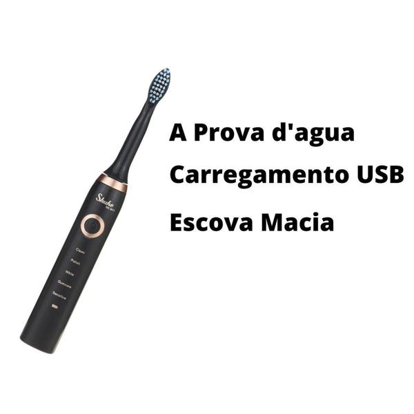 Imagem de Escova Dental Elétrica Escova de Dente Recarregável - Shuke