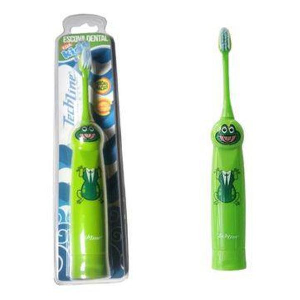 Imagem de Escova Dental Eletrica Infantil Verde Sapinho Tech line - Techline