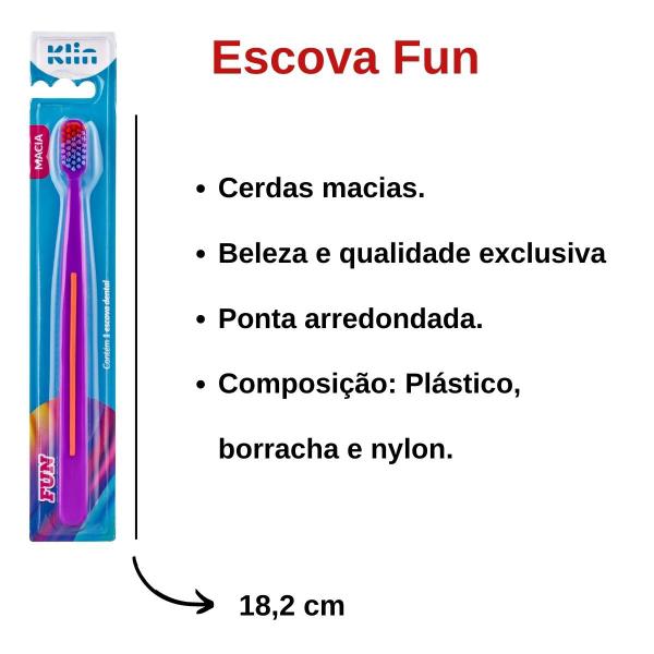 Imagem de Escova Dental Fun Cerdas Macias - Suave Com Dentes e Gengiva