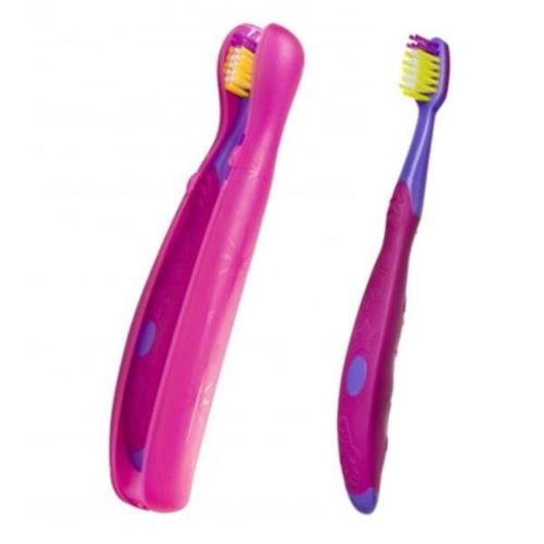 Imagem de Escova Dental Infantil 4 a 7 anos Kit Steps Kess Rosa e Azul