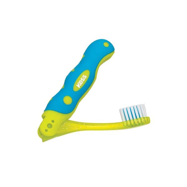 Imagem de Escova Dental Infantil Kess Compact Kids Rosa e Verde