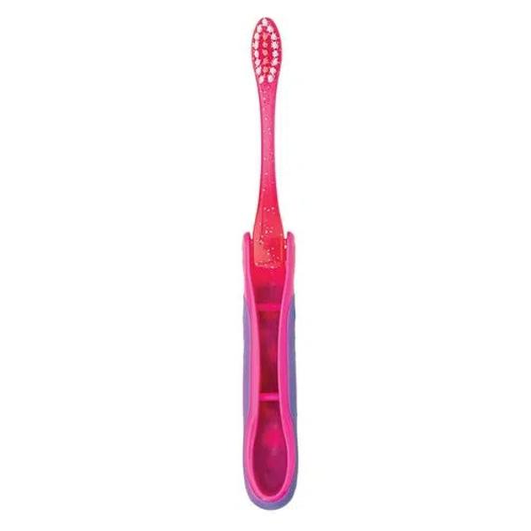 Escova Dental Infantil Kess Compact Kids Rosa e Verde Imagem de Escova Dental Infantil Kess Compact Kids Rosa e Verde