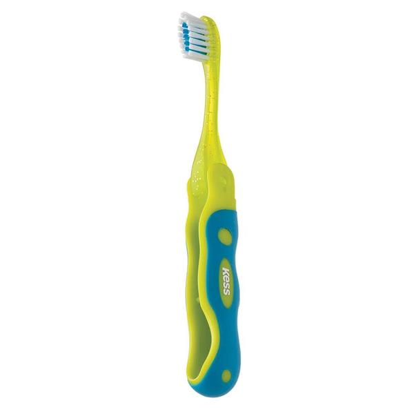Escova Dental Infantil Kess Compact Kids Rosa e Verde Imagem de Escova Dental Infantil Kess Compact Kids Rosa e Verde