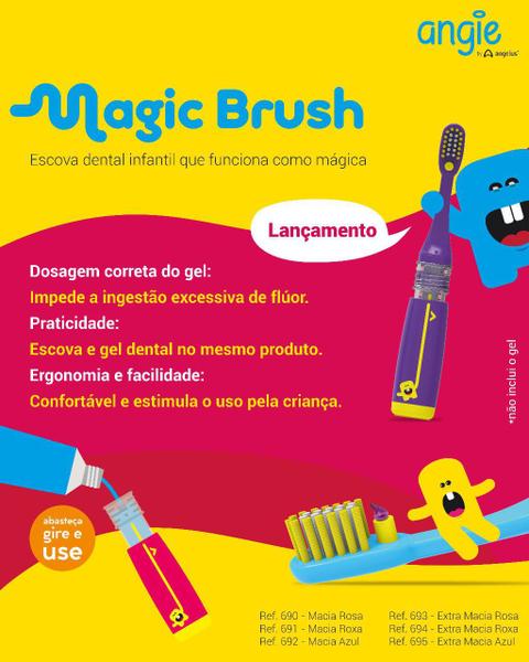 Imagem de Escova Dental Infantil Magic Brush Angie  Azul Extra Macia