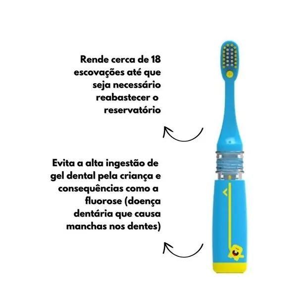 Imagem de Escova Dental Infantil Magic Brush c/ Reservatório de Gel e Refil (Azul +3 Anos) - Angie by Angelus