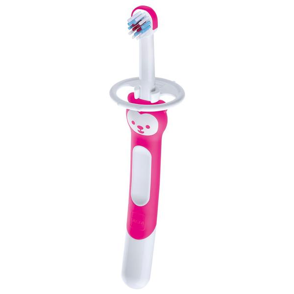 Imagem de Escova Dental Infantil Mam Training Brush 6+ Meses Extra Macia Girls com Cabo de Treinamento 1 Unidade Ref 8214