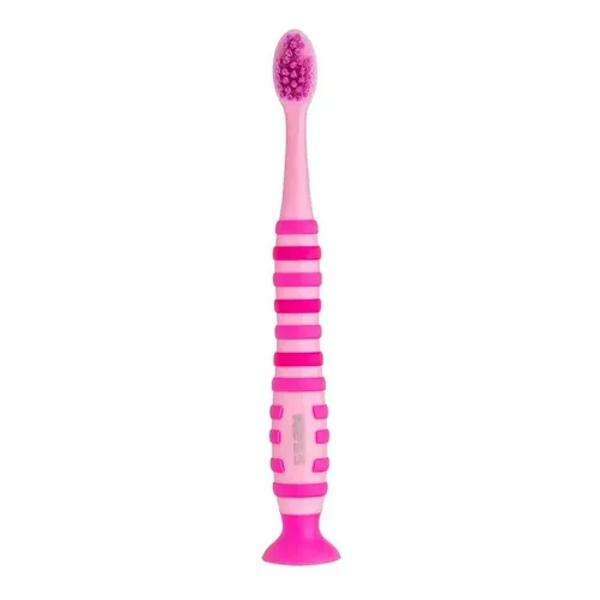 Imagem de Escova Dental Infantil Pro Kids Com Ventosa Kess Rosa e Azul