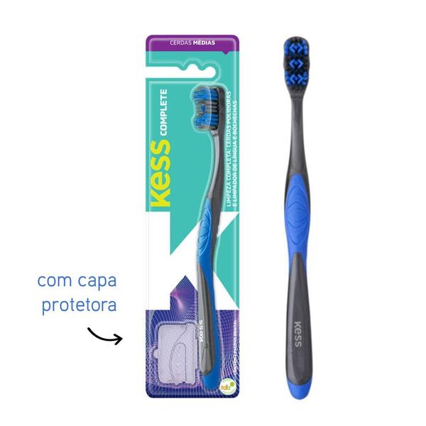 Imagem de Escova Dental Kess Complete Média Limpador de Língua 1un