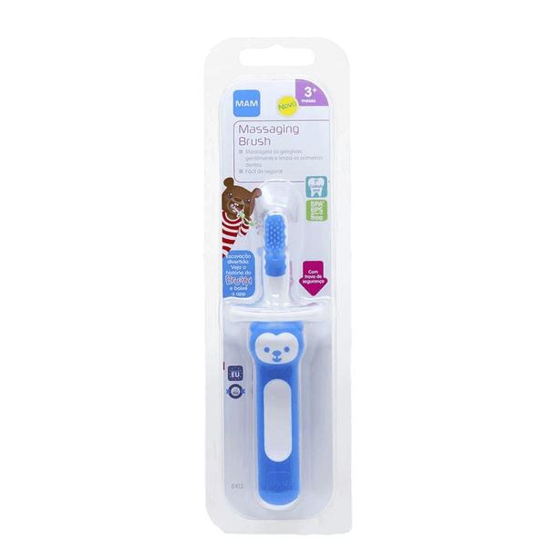 Imagem de Escova Dental Massageadora Bebês 0+Massaging Brush MAM Azul