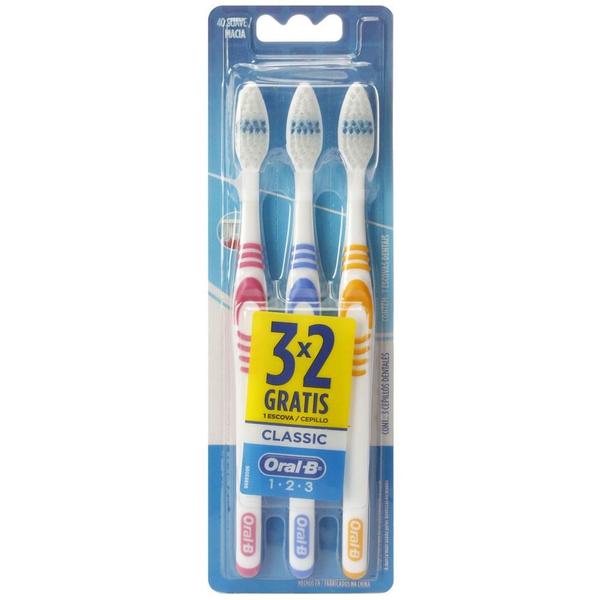 Imagem de Escova Dental Oral-B Classic 1, 2, 3  Leve 3 Pague 2