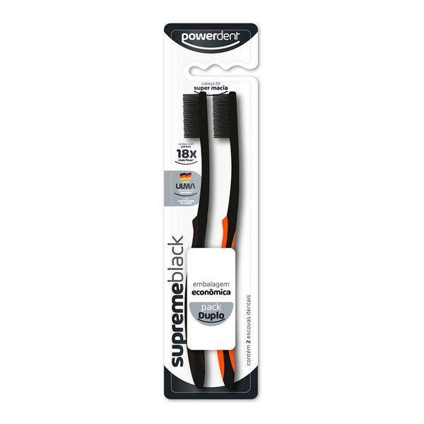 Escova Dental Powerdent Supreme Black 2 Unidades Imagem de Escova Dental Powerdent Supreme Black 2 Unidades