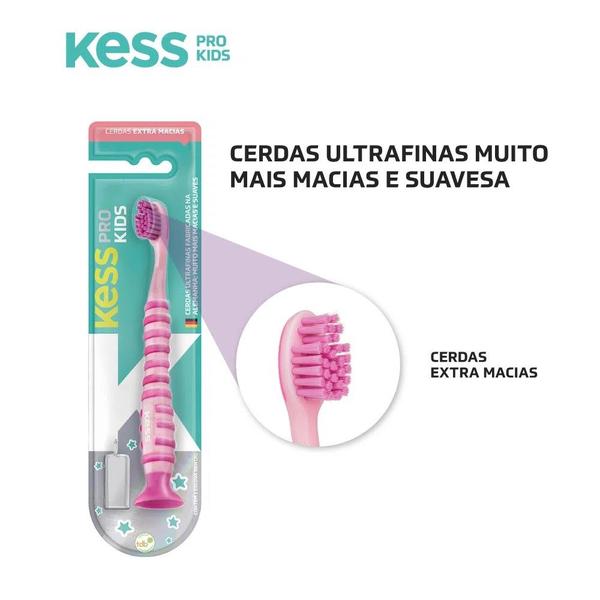 Escova Dental Pro Kids Com Ventosa Kess 2067 Imagem de Escova Dental Pro Kids Com Ventosa Kess 2067