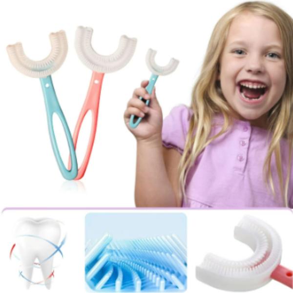 Imagem de Escova Dental Treinamento Infantil Formato U Cerdas Silicone Ultra macias