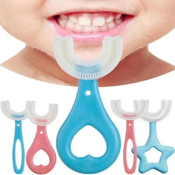 Imagem de Escova Dental Treinamento Infantil Formato U Cerdas Silicone Ultra macias