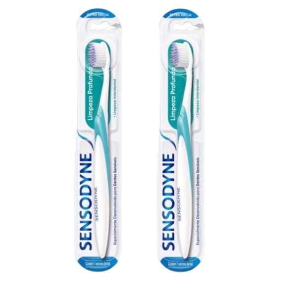 Imagem de Escova Dente Extra Macia Limpeza Profunda Sensodyne Kit X2