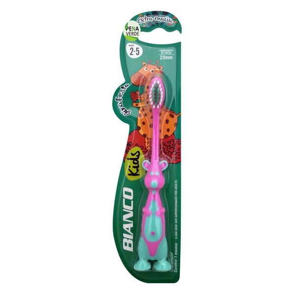 Imagem de Escova Dente Girafesta Bianco Linha Kids Dental Extra Macia 23 mm Uso Infantil 2 a 5 Anos