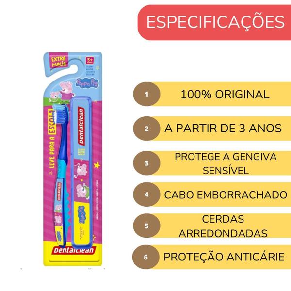 Imagem de Escova Dente Infantil Peppa Pig Macia Com Estojo ul