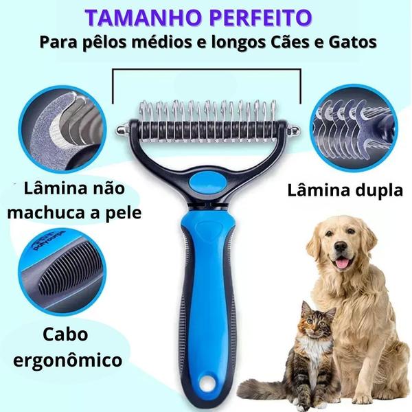 Imagem de Escova Desembolador Removedor Pelos Pet Rake Cães E Gatos