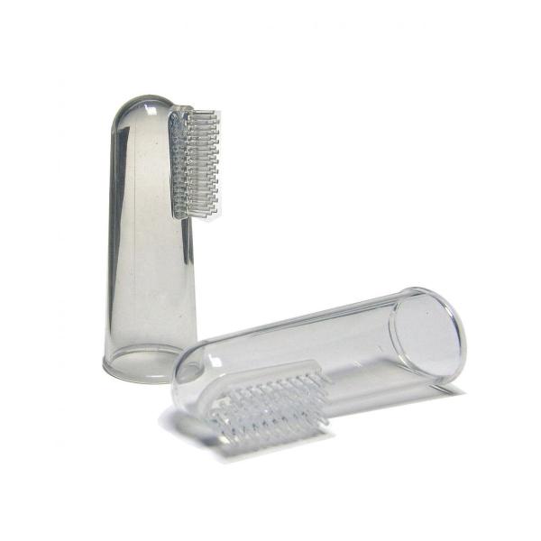 Escova e massageador de gengiva em silicone transparente para bebes - MBBIMPORTS Imagem de Escova e massageador de gengiva em silicone transparente para bebes