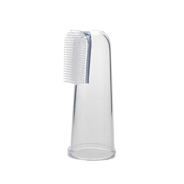 Escova e massageador de gengiva em silicone transparente para bebes - MBBIMPORTS Imagem de Escova e massageador de gengiva em silicone transparente para bebes