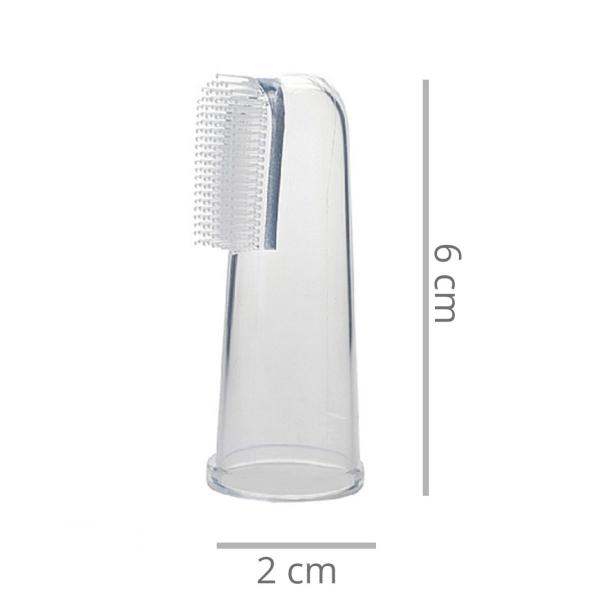 Escova e massageador de gengiva em silicone transparente para bebes - MBBIMPORTS Imagem de Escova e massageador de gengiva em silicone transparente para bebes