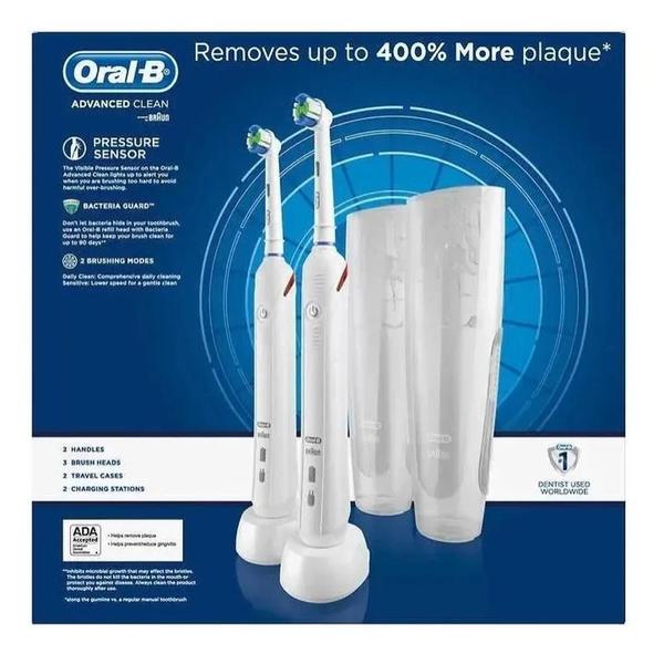 Imagem de Escova Elétrica Oral B Advanced Clean Pack Com 2