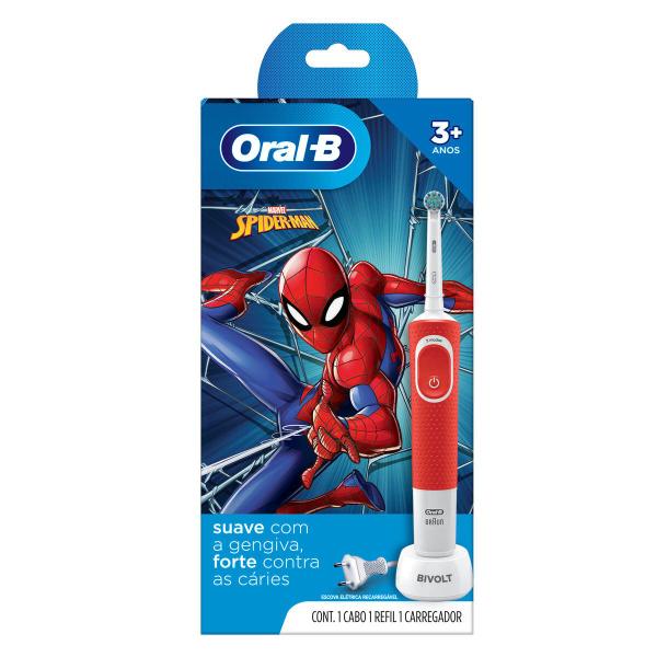 Imagem de Escova Elétrica Oral-B Spiderman 1 Unidade, Cor: Vermelho                                                                                   