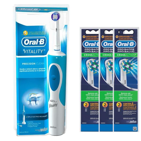 Imagem de Escova Elétrica Oral-B Vitality Precision Clean - 220v + 3 Refil Cross Action