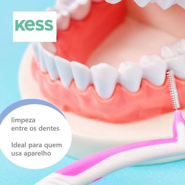 Imagem de Escova Interdental Cônica para Aparelho e Próteses com 4 Refis Cerdas Macias Kess