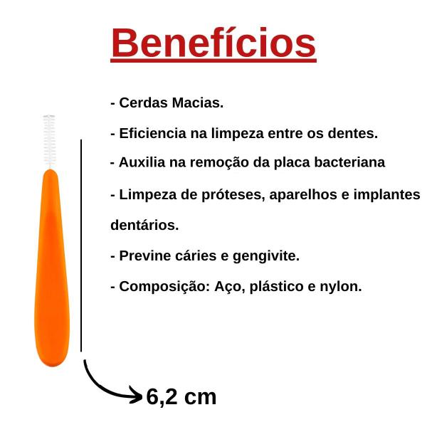 Imagem de Escova Interdental Limpeza Prótese e Aparelho Dental 18 unid