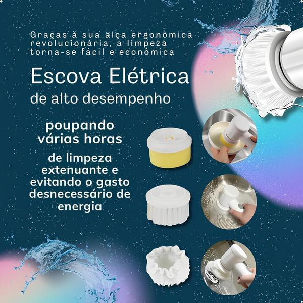 Imagem de Escova Limpeza Elétrica Kit Esfregão Giratório Lava Louça