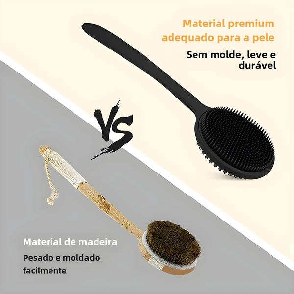 Imagem de Escova Macia para Banho com Alça - Esponja de Chuveiro, Esfoliante e Massageadora