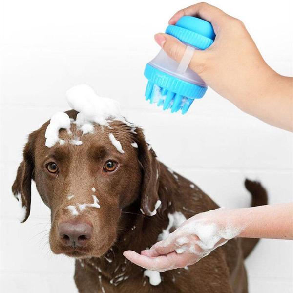 Imagem de Escova Massageador Dispenser Banho Pet Shampoo