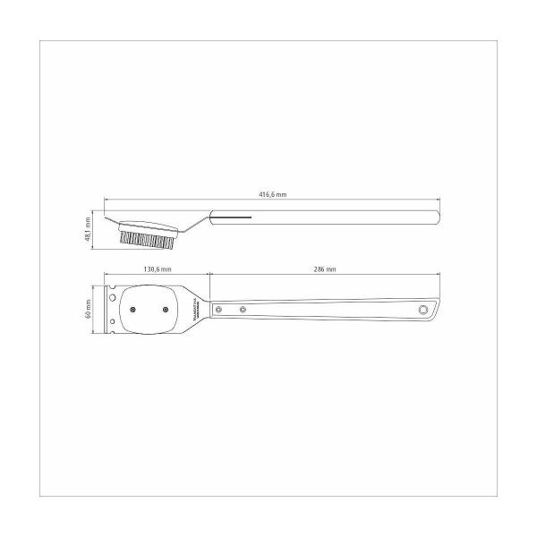 Imagem de Escova para Grelhas Tramontina Churrasco com Lamina em Aço Inox e Cabo de Madeira 41,7 cm