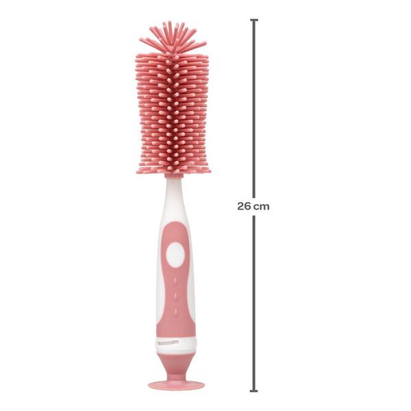 Imagem de Escova para mamadeira em silicone rosa