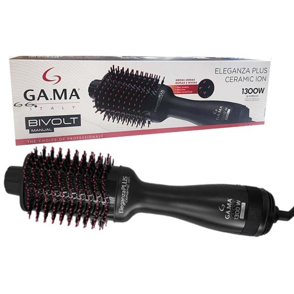 Escova Secadora Ga.ma Italy Eleganza Plus Ceramic Íon Bivolt - com NF e Garantia - GAMA